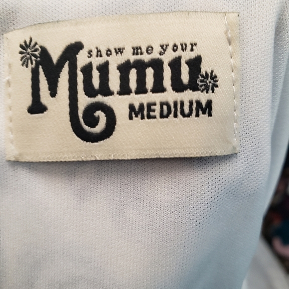 Show Me Your Mumu Blue and White Halter Dress Sz M - Picture 10 of 11